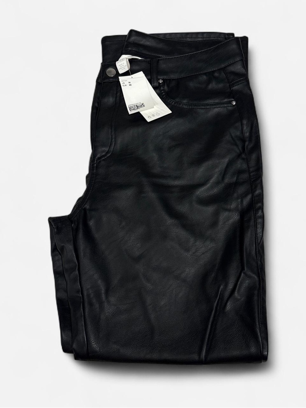 H&M Vegan Leather Pants - Black